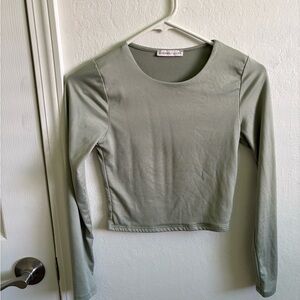 Women's Long Sleeve Top in Sage Green